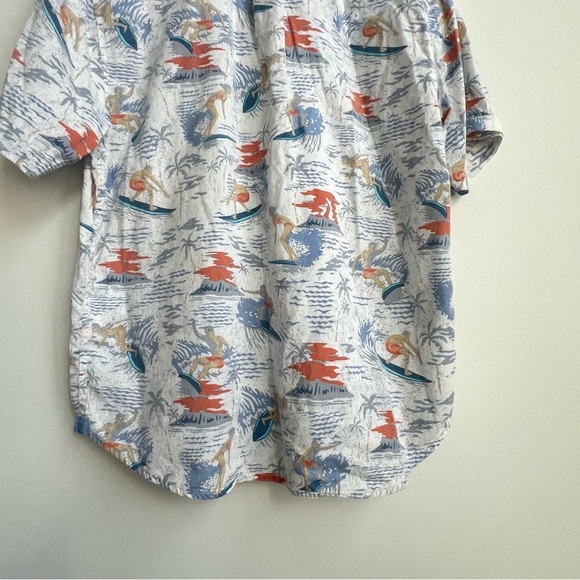 Tommy Bahama Shirt White Surfer Print Beach Button Up Short Sleeve Mens Medium - Picture 12 of 12